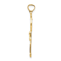 Load image into Gallery viewer, 14k with Rhodium Cross Key Pendant
