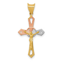 Load image into Gallery viewer, 14K w/Rhodium Crucifix Cross Pendant
