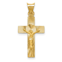 Load image into Gallery viewer, 14k Polished Satin and D/C Crucifix Pendant
