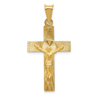 Load image into Gallery viewer, 14k Polished Satin and D/C Crucifix Pendant
