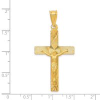 Load image into Gallery viewer, 14k Polished Satin and D/C Crucifix Pendant

