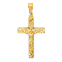 Load image into Gallery viewer, 14k Polished Satin and D/C Crucifix Pendant
