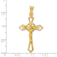 Load image into Gallery viewer, 14k Polished Satin and D/C Crucifix Pendant
