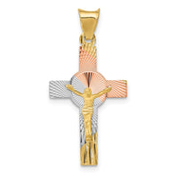 Load image into Gallery viewer, 14K w/Rhodium Iona Crucifix Cross Pendant
