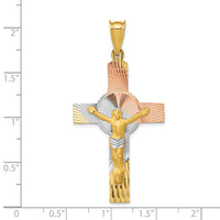 Load image into Gallery viewer, 14K w/Rose and White Rhodium Iona Crucifix Cross Pendant
