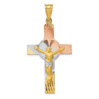 Load image into Gallery viewer, 14K w/Rose and White Rhodium Iona Crucifix Cross Pendant
