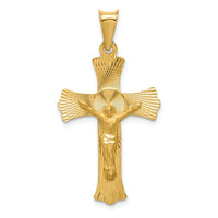 Load image into Gallery viewer, 14k Polished Satin and D/C Crucifix Pendant
