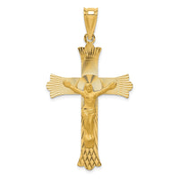 Load image into Gallery viewer, 14k Polished Satin and D/C Crucifix Pendant
