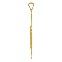 Load image into Gallery viewer, 14k Polished, Satin and Diamond-cut Crucifix Cross Pendant
