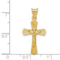 Load image into Gallery viewer, 14k Polished Satin and D/C Crucifix Pendant
