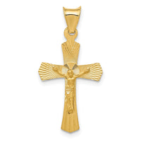 Load image into Gallery viewer, 14k Polished Satin and D/C Crucifix Pendant
