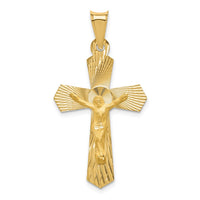 Load image into Gallery viewer, 14k Polished Satin and D/C Crucifix Pendant
