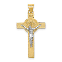 Load image into Gallery viewer, 14k Two-Tone St. Benedict Medal Crucifix Cross Pendant
