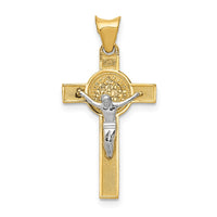 Load image into Gallery viewer, 14k Two-Tone St. Benedict Medal Crucifix Cross Pendant
