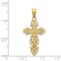 Load image into Gallery viewer, 14K Polished Crucifix W/Lace Trim Pendant
