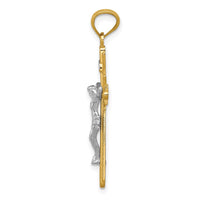Load image into Gallery viewer, 14k Two-tone Gold Polished Crucifix Pendant
