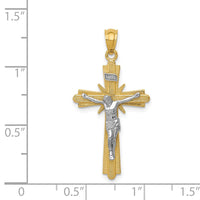 Load image into Gallery viewer, 14k Two-tone Gold Polished Crucifix Pendant
