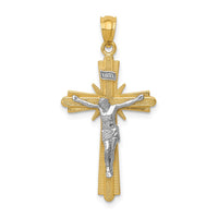 Load image into Gallery viewer, 14k Two-tone Gold Polished Crucifix Pendant
