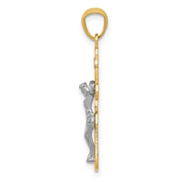 Load image into Gallery viewer, 14K Two-tone W/Rhodium Small Passion Crucifix Pendant
