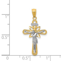 Load image into Gallery viewer, 14K Two-tone W/Rhodium Small Passion Crucifix Pendant
