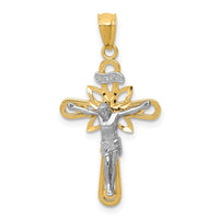 Load image into Gallery viewer, 14K Two-tone W/Rhodium Small Passion Crucifix Pendant
