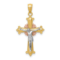 Load image into Gallery viewer, 14K Tri-color Polished Crucifix Pendant
