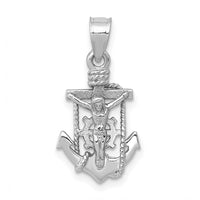 Load image into Gallery viewer, 14k White Gold Polished Mariner Crucifix Pendant
