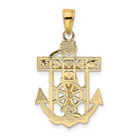 Load image into Gallery viewer, 14K Polished Textured Mini Mariners Crucifix Pendant
