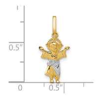 Load image into Gallery viewer, 14k with Rhodium D/C Polished Baby Jesus Pendant
