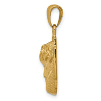 Load image into Gallery viewer, 14K Gold Polished Small Jesus Head With Crown Pendant

