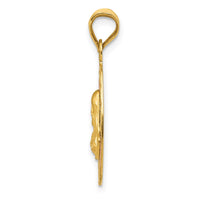 Load image into Gallery viewer, 14K w/Rose and White Rhodium D/C Sagrado Corazon Oval Pendant
