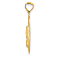 Load image into Gallery viewer, 14K w/Rose and White Rhodium D/C Sagrado Corazon Oval Pendant
