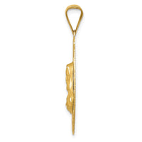 Load image into Gallery viewer, 14K Polished D/C Sagrado Corazon Oval Pendant
