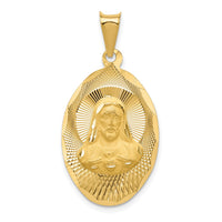 Load image into Gallery viewer, 14K Polished D/C Sagrado Corazon Oval Pendant
