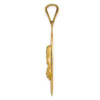Load image into Gallery viewer, 14K Polished D/C Sagrado Corazon Oval Pendant
