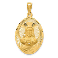 Load image into Gallery viewer, 14K Polished D/C Sagrado Corazon Oval Pendant
