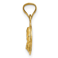 Load image into Gallery viewer, 14K Polished D/C Sagrado Corazon Circle Pendant
