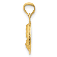 Load image into Gallery viewer, 14K Polished D/C Sagrado Corazon Circle Pendant
