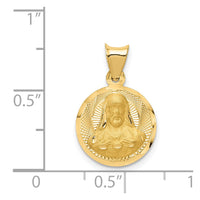 Load image into Gallery viewer, 14K Polished D/C Sagrado Corazon Circle Pendant
