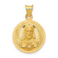 Load image into Gallery viewer, 14K Polished D/C Sagrado Corazon Circle Pendant
