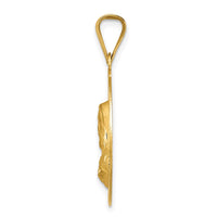 Load image into Gallery viewer, 14K Polished D/C Sagrado Corazon Circle Pendant
