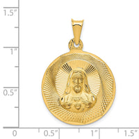 Load image into Gallery viewer, 14K Polished D/C Sagrado Corazon Circle Pendant
