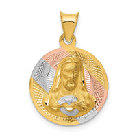 Load image into Gallery viewer, 14K w/Rose and White Rhodium D/C Sagrado Corazon Pendant
