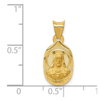 Load image into Gallery viewer, 14K Polished D/C Sagrado Corazon Oval Pendant
