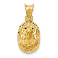 Load image into Gallery viewer, 14K Polished D/C Sagrado Corazon Oval Pendant
