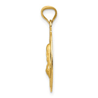 Load image into Gallery viewer, 14K Polished D/C Sagrado Corazon Oval Pendant
