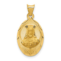 Load image into Gallery viewer, 14K Polished D/C Sagrado Corazon Oval Pendant
