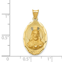 Load image into Gallery viewer, 14K Polished D/C Sagrado Corazon Oval Pendant
