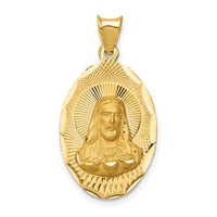 Load image into Gallery viewer, 14K Polished D/C Sagrado Corazon Oval Pendant
