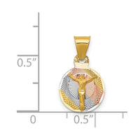 Load image into Gallery viewer, 14K w/Rose and White Rhodium D/C Corpus Circle Pendant
